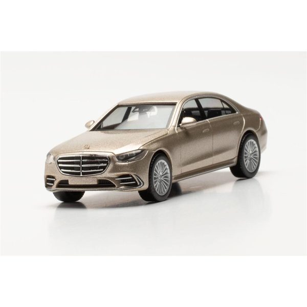 1/87 Mercedes-Benz S-Klasse Altın Metalik Küçük Araba Modeli, Herpa 430869-002 - Görsel 4