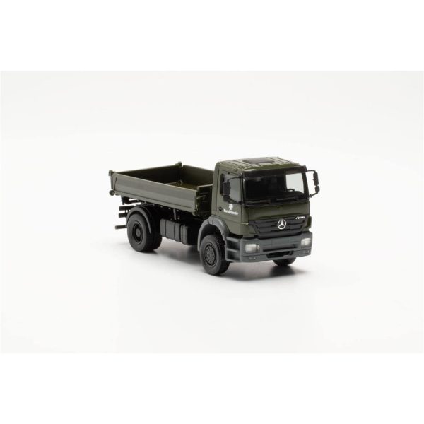 1/87 Mercedes-Benz Axor Üç yönlü Damperli Askeri Kamyon (Alman Ordusu) Küçük Araba Modeli, Herpa 746946-002 - Görsel 4