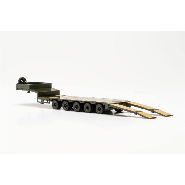 1/87 Altınhofer Alçak Düz Kasa ve Rampalı Römork Küçük Araba Modeli, Herpa 746977 - Görsel 2