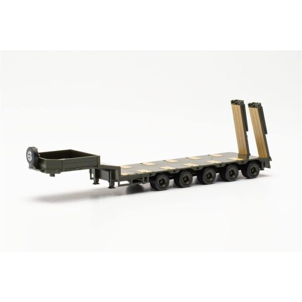 1/87 Altınhofer Alçak Düz Kasa ve Rampalı Römork Küçük Araba Modeli, Herpa 746977