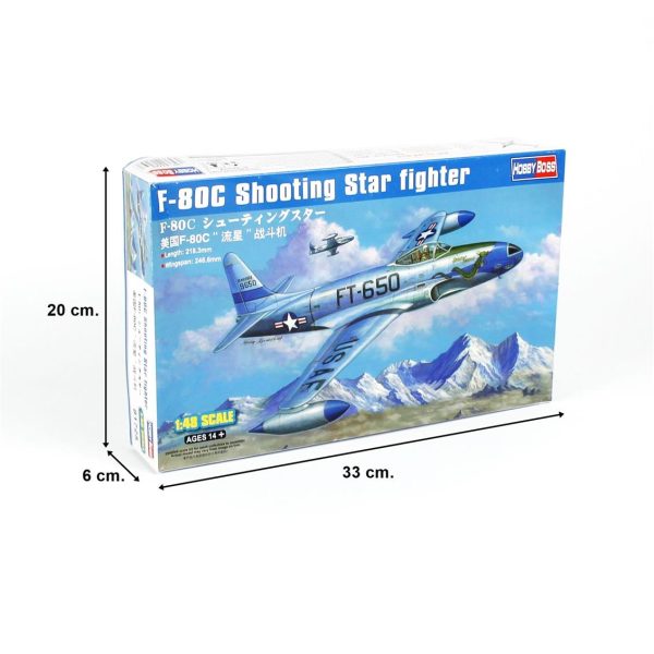 1/48 F-80C Shooting Star Fighter Savaş Uçağı Maketi, HobbyBoss 81725 - Görsel 5