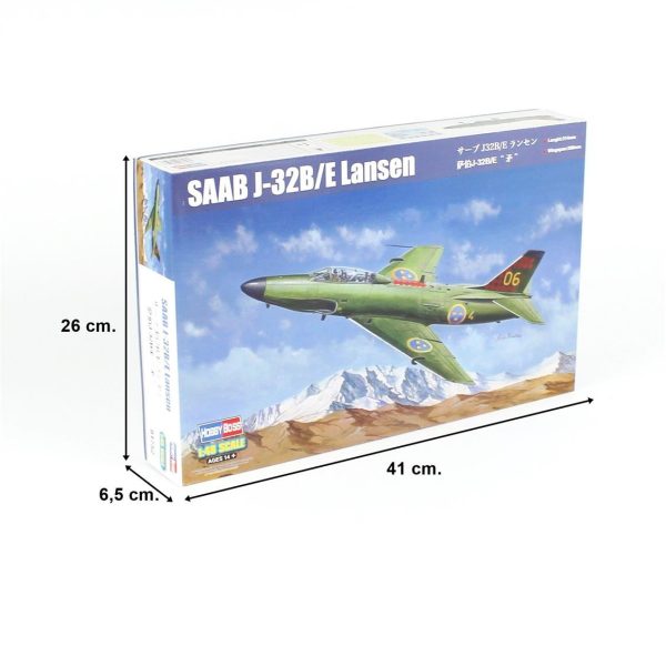 1/48 Saab J-32B/E Lansen Savaş Uçağı Maketi, HobbyBoss 81752 - Görsel 5