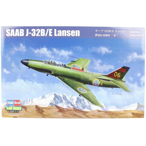 1/48 Saab J-32B/E Lansen Savaş Uçağı Maketi, HobbyBoss 81752