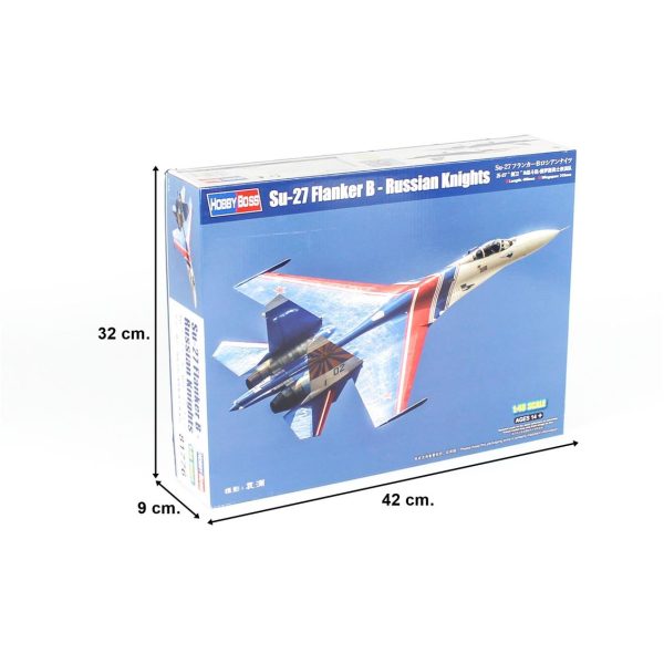 1/48 Su-27 Flanker B Russian Knights Savaş Uçağı Maketi, HobbyBoss 81776 - Görsel 5