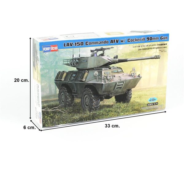 1/35 Lav-150 Commando Afv W/Cockerill 90Mm Gun Amfibik Araç Maketi, HobbyBoss 82422 - Görsel 5