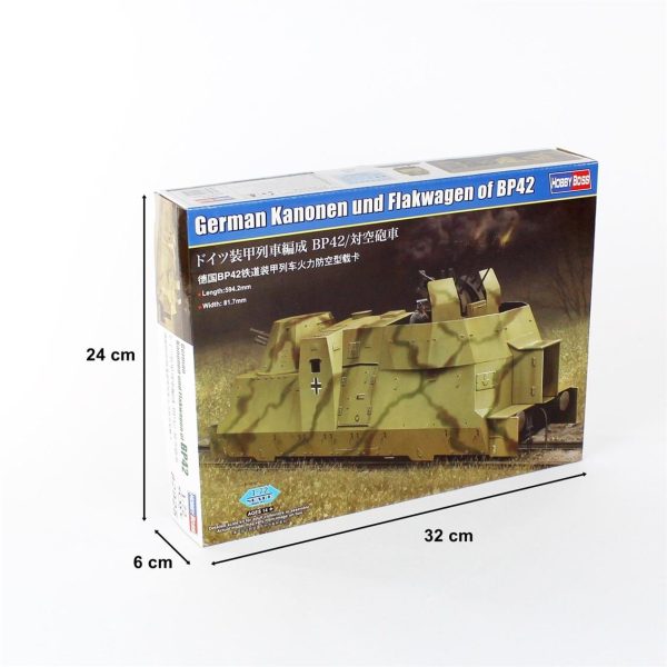 1/72 Alman Bp42 Top Ve Uçaksavar Vagonları Maketi, HobbyBoss 82925 - Görsel 5