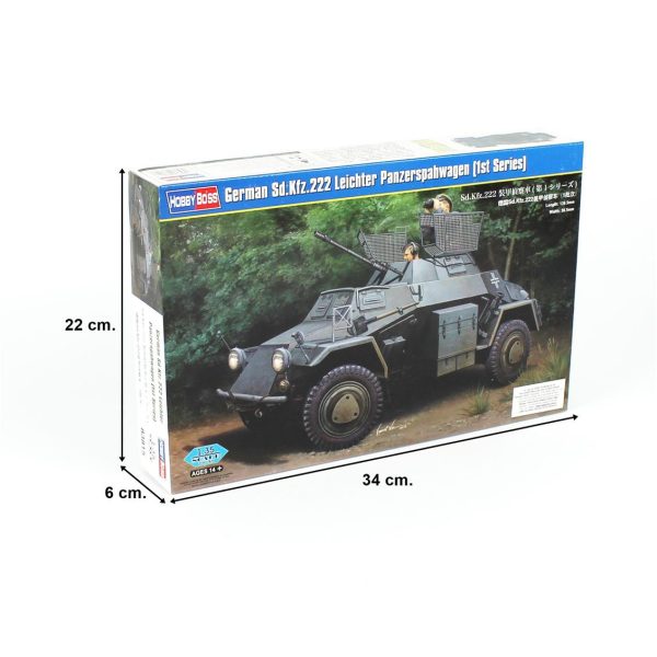 1/35 German Sd.Kfz.222 Leichter Panzerspahwagen (1St Series) Askeri Araç Maketi, HobbyBoss 83815 - Görsel 5