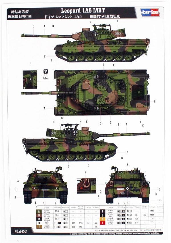 1/35 Leopard 1A5 Ana Muhabere Tankı Maketi- HobbyBoss 84501 - Görsel 4