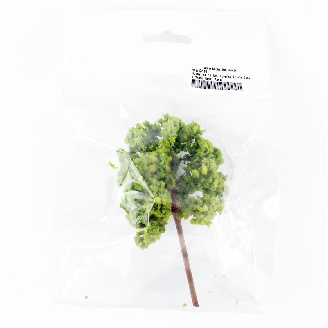 11 Cm. Yuvarlak Formlu Bahar Yeşili Maket Ağacı, Hobbytime - Görsel 2