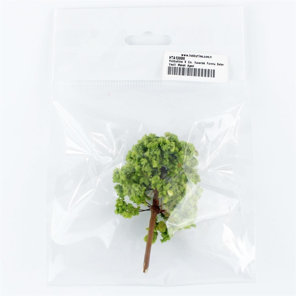9 Cm. Yuvarlak Formlu Bahar Yeşili Maket Ağacı, Hobbytime - Görsel 2