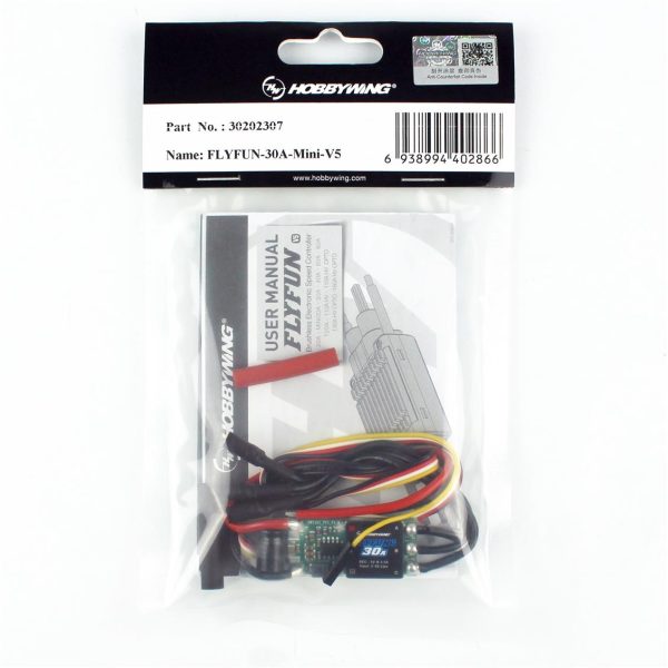 Flyfun Mini Serisi 30 Amper 2-4S LiPo 23 Gram Fırçasız Uçak Motoru için ESC, Hobbywing 30202307 - Görsel 3