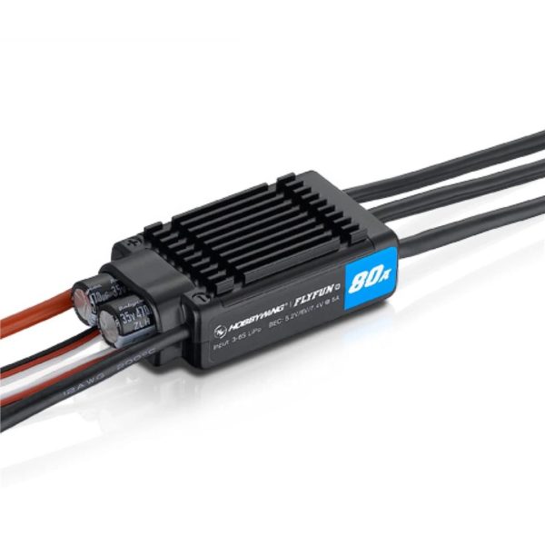Flyfun Serisi 80 Amper 3-8S LiPo 90 Gram Fırçasız Uçak Motoru için ESC, Hobbywing 30214201 - Görsel 2