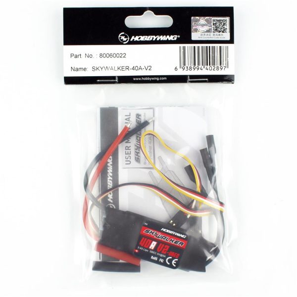 Skywalker Serisi 40 Amper 2-3S LiPo Uçak Motoru için ESC, Hobbywing 80060022 - Görsel 4