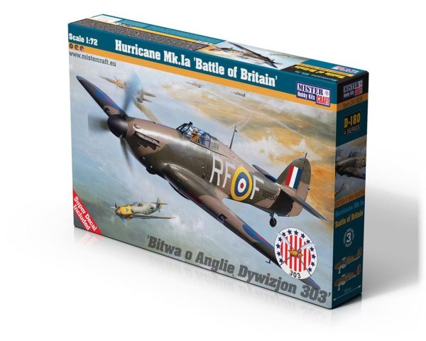 1/72 Hurricane Mk.Ia (Britanya Savaşı) Savaş Savaş Uçağı Maketi, Mister Craft D180