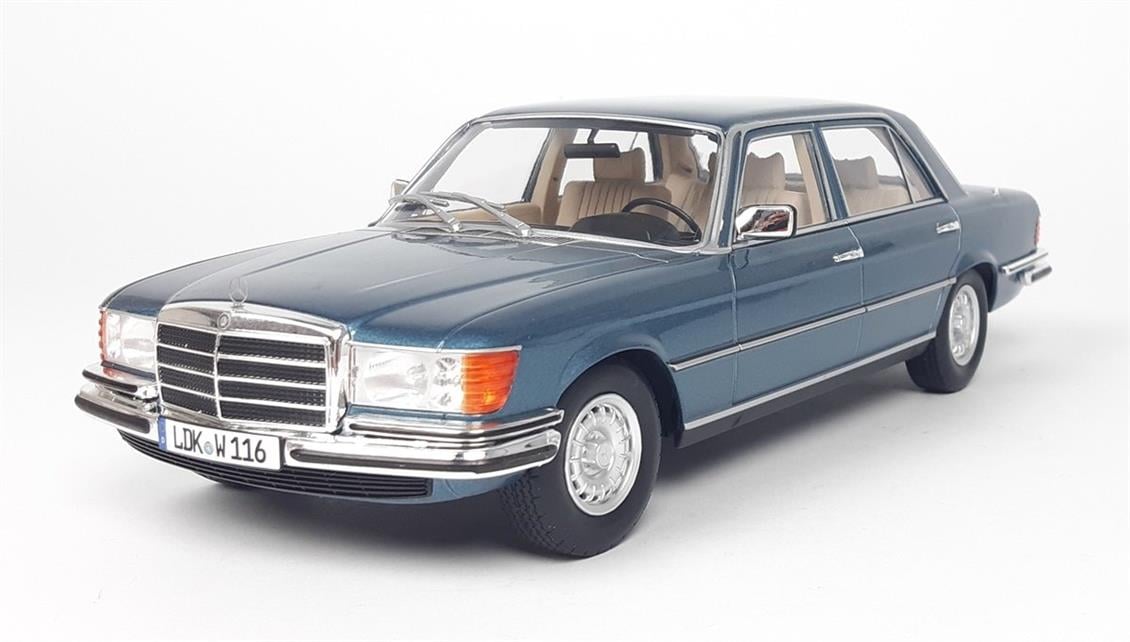 1/18 1975-1980 Mercedes Benz 450 SEL 6.9 (W116) Baujahr Metalik Mavi Diecast Araba, iScale 18084