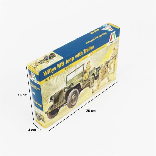 1/35 Willys MB Jeep ve Römork Maketi, Italeri 0314 - Görsel 3