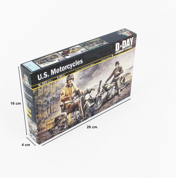 1/35 U.S. Motorsikletler WW2 Maketi, Italeri 0322 - Görsel 3