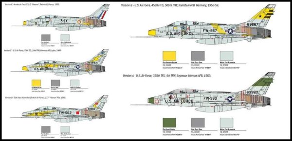 1/72 F-100F Super Sabre Savaş Uçağı Maketi, Italeri 1398 - Görsel 2