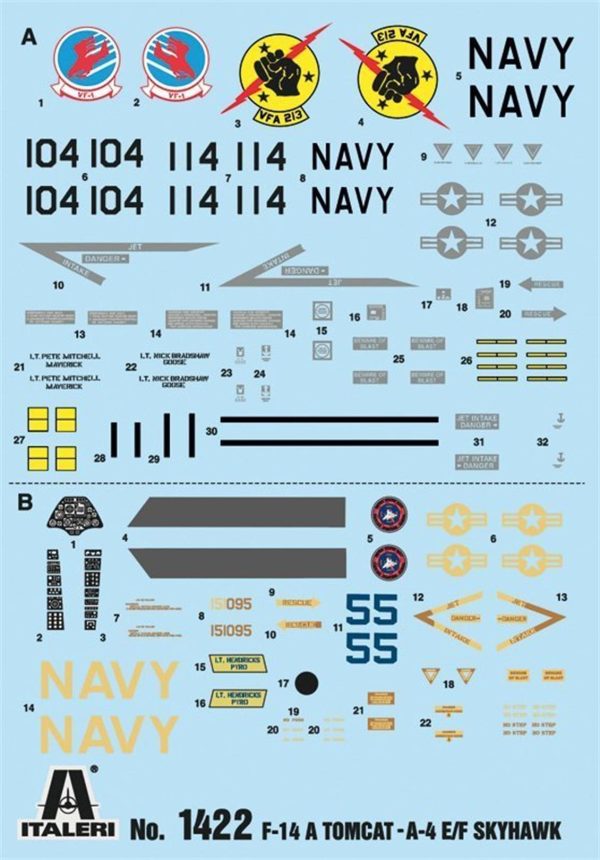 1/72 F-14A (Top Gun) vs A-4 Savaş Uçağı Maketi, Italeri 1422 - Görsel 2