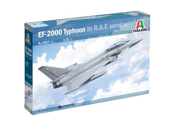 1/72 Eurofighter Typhoon EF- 2000 ( In R.A.F. Service ) Savaş Uçağı Maketi, Italeri 1457