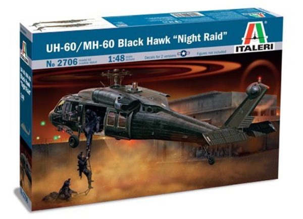1/48 UH-60/MH-60 Black Hawk (Night Raid) Askeri Helikopter Maketi, Italeri 2706