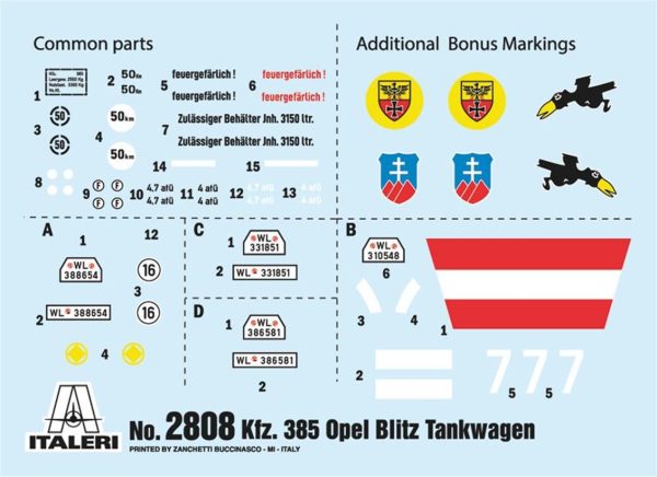 1/48 Opel Blitz Tankwagen Kfz. 385 Askeri Tanker Maketi, Italeri 2808 - Görsel 7