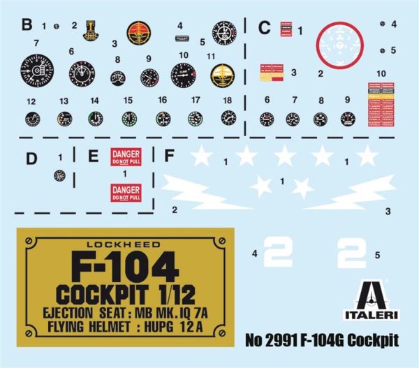 1/12 F-104G Kokpit Maketi, Italeri 2991 - Görsel 2