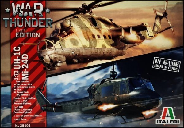 1/72 Mil Mi-24D + UH-1C Askeri Helikopterler Maketi SetiI35103