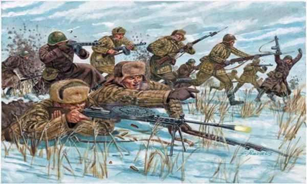 1/72 WWII Kış Üniformalı Rus Piyade Askerleri Maketi, Italeri 6069