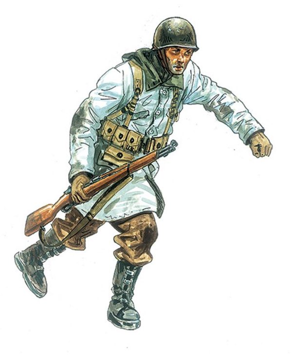 1/72 WWII ABD Kış Üniformalı Piyade Askerleri Maketi, Italeri 6133 - Görsel 3