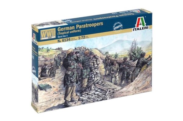 1/72 WWII Alman Tropikal Üniformalı Askeri Paraşütçüleri Maketi, Italeri 6134