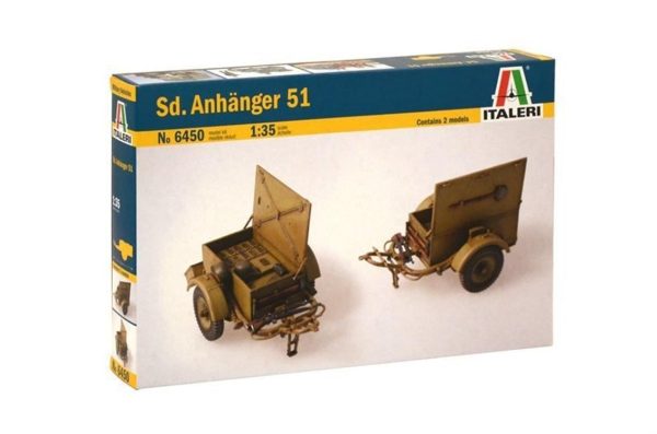 1/35 Sd. Anhanger-51 Cephane Römorku 2 adet Maketi, Italeri 6450