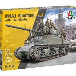 1/35 M4A1 Sherman Tank ve Mürettebatı Maketi, Italeri 6568