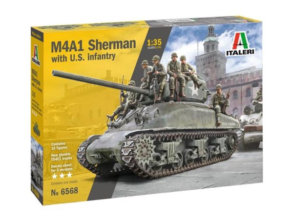 1/35 M4A1 Sherman Tank ve Mürettebatı Maketi, Italeri 6568