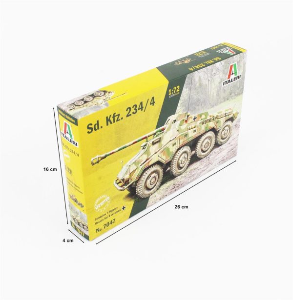 1/72 Sd. Kfz. 234/4 Zırhlı Araç Maketi, Italeri 7047 - Görsel 3