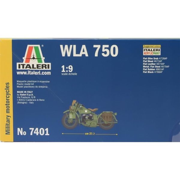 1/9 ABD Ordusu WWII WLA750 Askeri Motosiklet Maketi, Italeri 7401 - Görsel 3