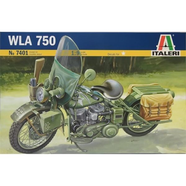 1/9 ABD Ordusu WWII WLA750 Askeri Motosiklet Maketi, Italeri 7401 - Görsel 5