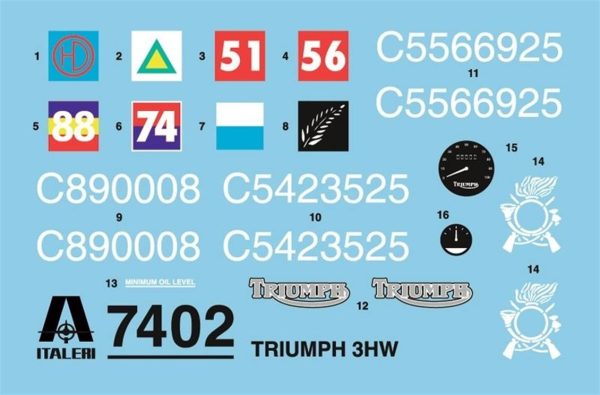 1/9 Triumph 3WH Askeri Motosiklet Maketi, Italeri 7402 - Görsel 6