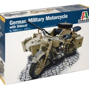 1/9 BMW R75 Alman Sepetli Askeri Motosiklet Maketi, Italeri 7403