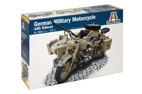 1/9 BMW R75 Alman Sepetli Askeri Motosiklet Maketi, Italeri 7403