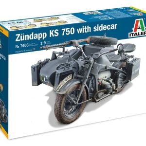 1/9 Zundapp KS 750 Sepetli Askeri Motosiklet Maketi, Italeri 7406
