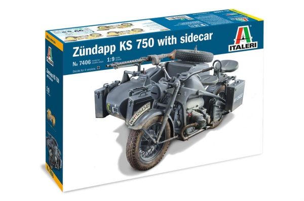 1/9 Zundapp KS 750 Sepetli Askeri Motosiklet Maketi, Italeri 7406
