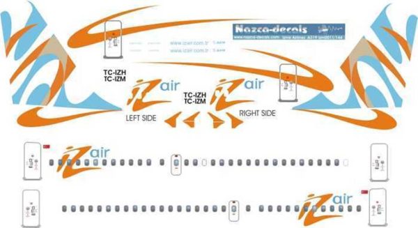 1/144 İzmir Airlines Decal-A319 Standard Sc, Nazca Decals Izm001 - Görsel 2