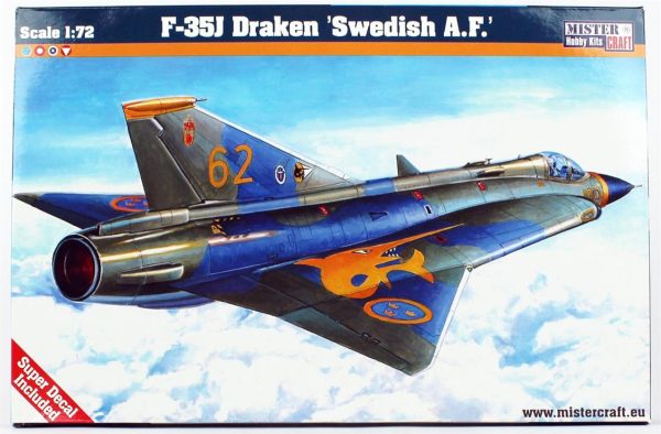 1/72 F-35J Draken (Swedish A.F.) Savaş Uçağı Maketi, Mister Craft D088