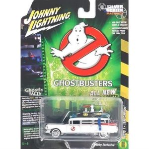 1/64 Ghostbusters Ecto 1 (Gümüş Screen Series) Beyaz Diecast Araba, Johhny Lightning SS006