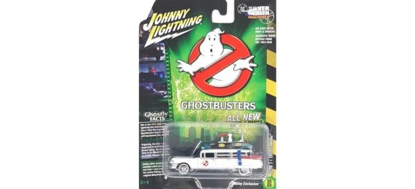 1/64 Ghostbusters Ecto 1 (Gümüş Screen Series) Beyaz Diecast Araba, Johhny Lightning SS006