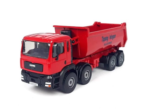 1/50 Damperli Kamyon-Kırmızı, Kaidiwei 625006