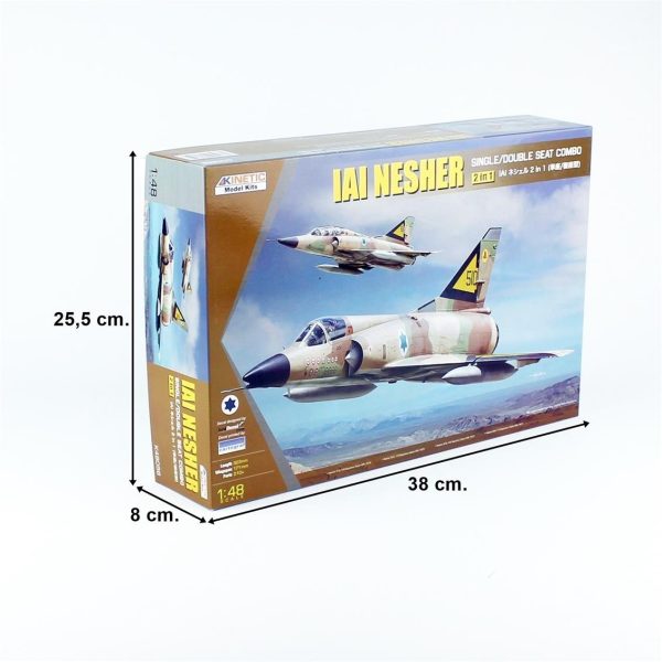 1/48 IAI Nesher ( Single/Double Seat Combo ) Savaş Uçağı Maketi, Kinetic Model 48056 - Görsel 4