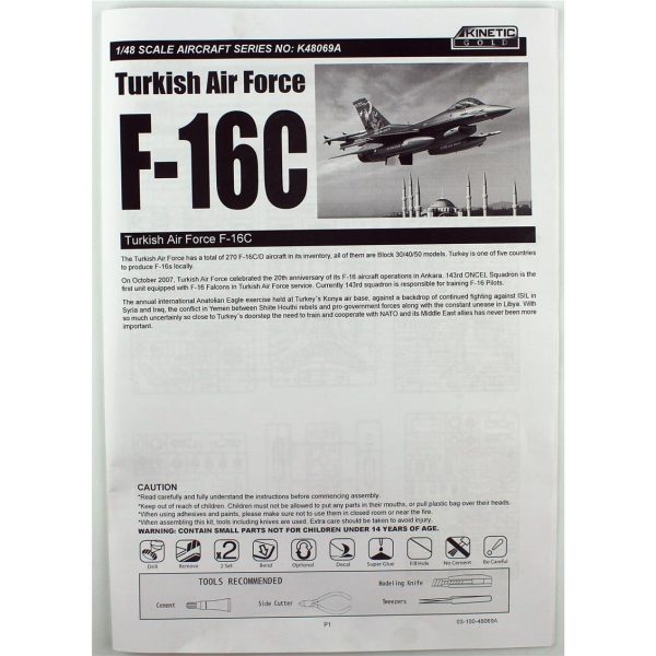 1/48 F-16C Türk (143 Filo 20.yıl özel şema) Savaş Uçağı Maketi, Kinetic Model 48069A - Görsel 3