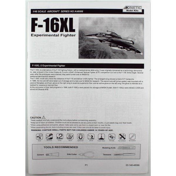 1/48 F-16XL-2 (Experimental Fighter) Savaş Uçağı Maketi, Kinetic K48086 - Görsel 3